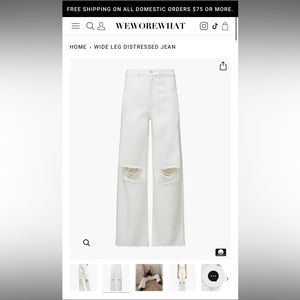 Weworewhat wide leg distressed jeans